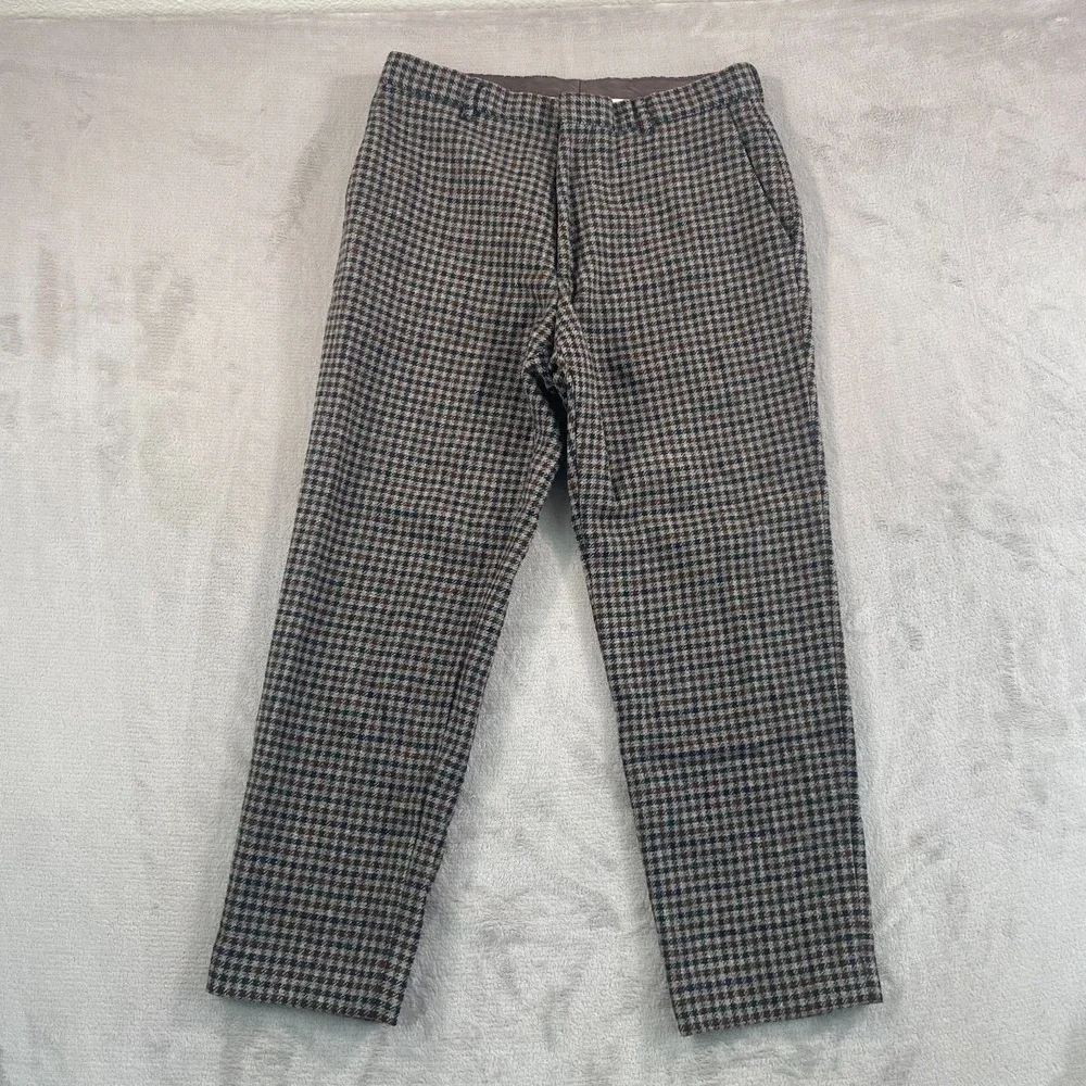 J.Crew Kenmare Trouser Pants Men 31x27 Multi Houndstooth Moon Shetland 100% Wool
